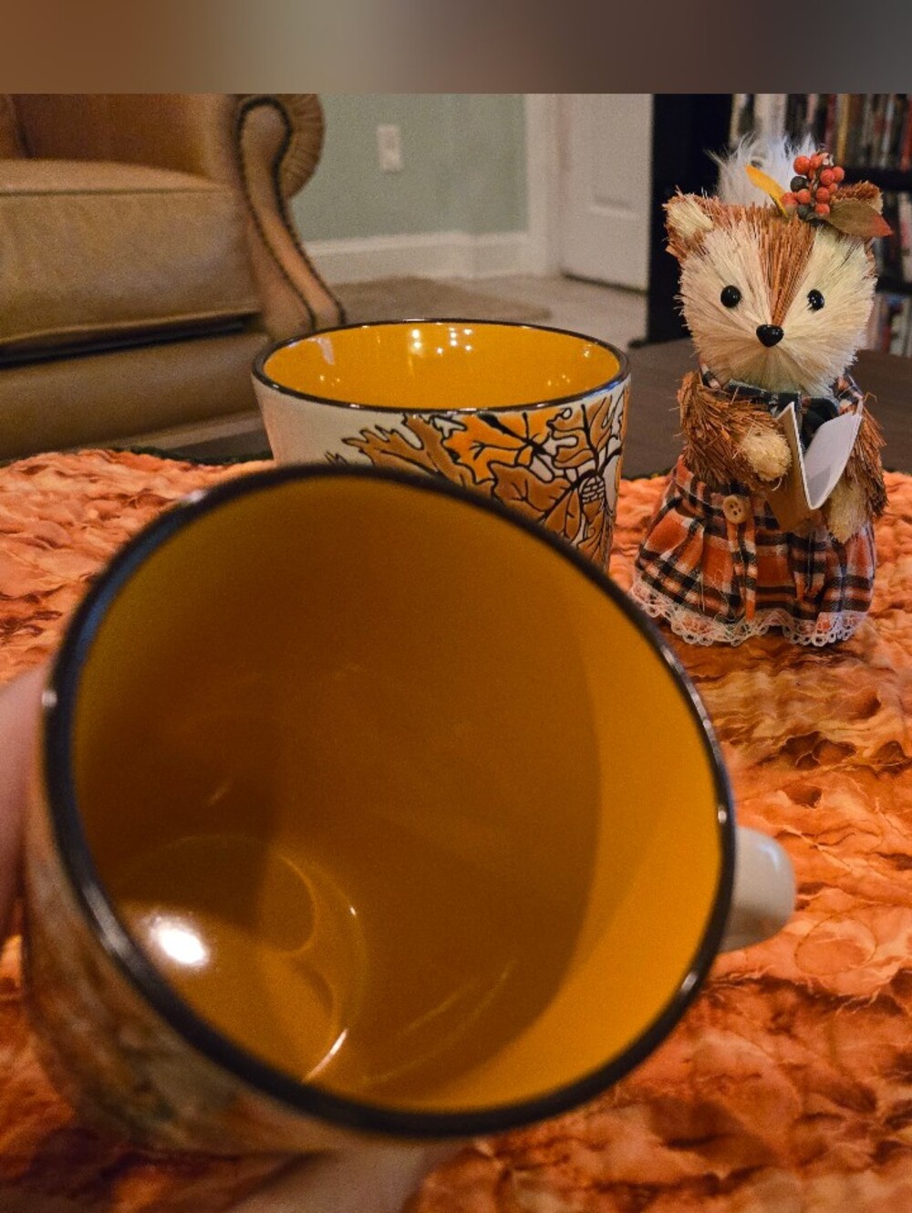 Cracker Barrel Set of 4 Fall Autumn Leaf Ceramic Coffee Mugs - Picture 2 of 7